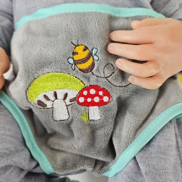 Realistic Newborn Baby Boy Doll Gray Outfit Soft Body 20 Inches Long - Picture 3 of 6